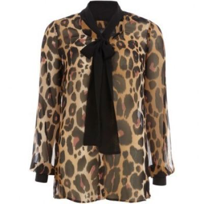 animal pussybow top