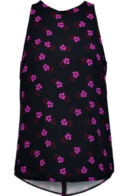Anise printed silk crepe de chine top