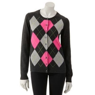 Argyle Cashmere Cardigan