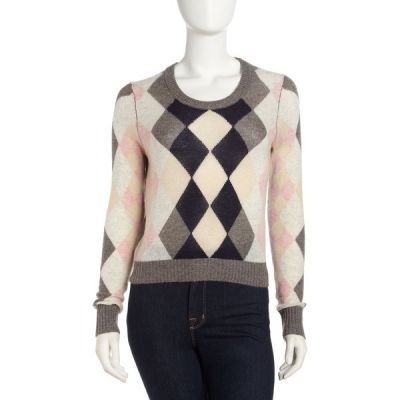 Argyle Cashmere Sweater in Tea Garden