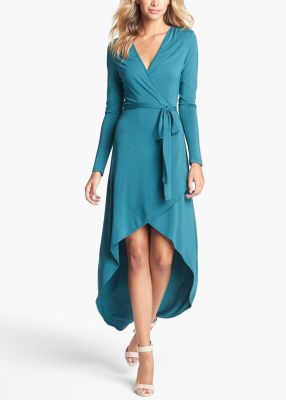 'Autumn' High/Low Jersey Wrap Dress