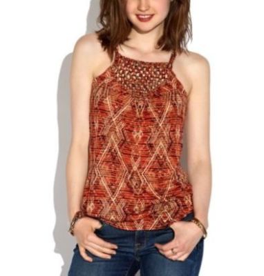Aztec Macrame Tank Top