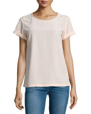 Bakeeve Summer Short-Sleeve Silk Top