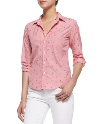 Barry Anchor-Print Check Shirt