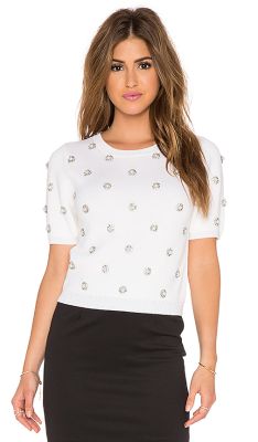 Bay Pearl & Rhinestone Crop Sweater