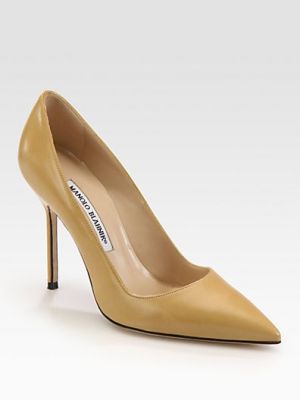 BB Leather Point-Toe Pumps
