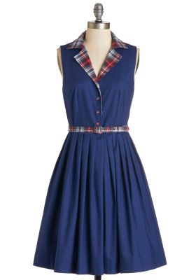 Beacon of Charm Dress in Plaid