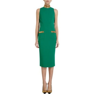 Beaded Accent Sheath Dress