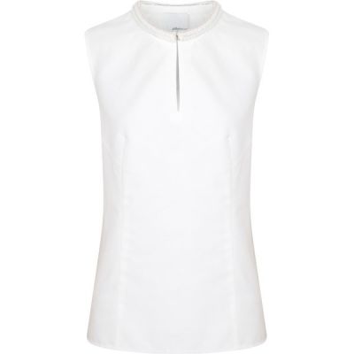 Beaded Cotton-Blend Top