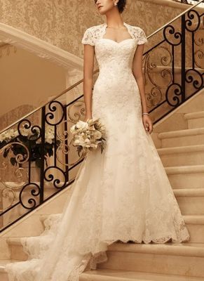 Beaded Lace Over Satin Gown