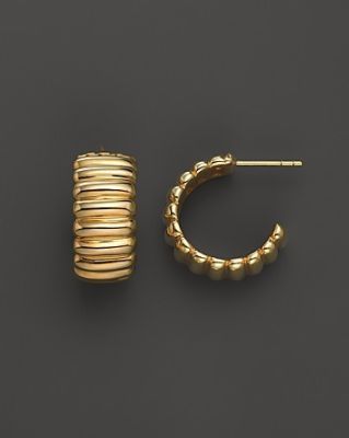 Bedeg 18K Yellow Gold Small Wide Hoop Earrings
