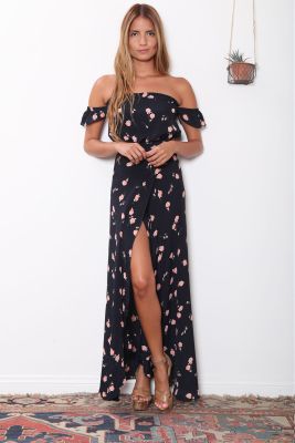 Bella Maxi Dress in Poppy Fields