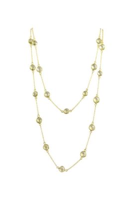 Bezeled Lemon Quartz Necklace