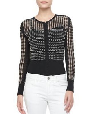 Bicolor Scalloped Lace Cardigan