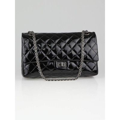 Black 2.55 Reissue Quilted Classic Patent Leather 226 Flap Bag -  - CHN130625E