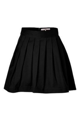 Black Cotton-Silk Bell Skirt