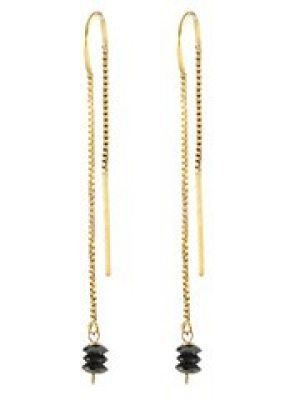 Black Diamond Threader Earrings