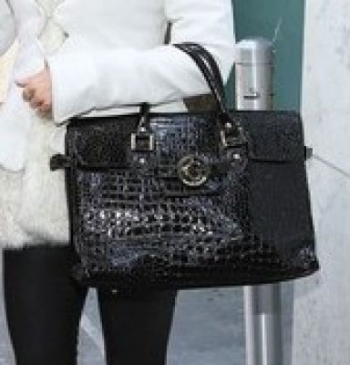 black faux crocodile skin