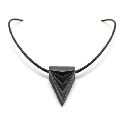 Black Steel Triangle Necklace