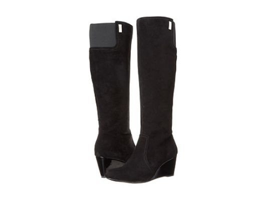 Black Suede Wedge Boots