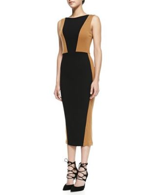 Blaze Colorblock Knit Midi Sheath Dress