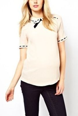Blouse With Ribbon Detail And Contrast Bow
