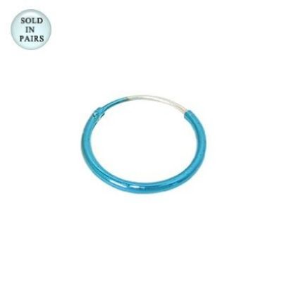 Blue Hoop Earrings