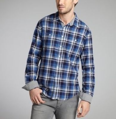 Blue plaid shirt