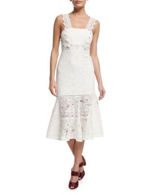Bojana Sleeveless Lace Midi Dress, White