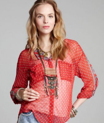 Border Print Georgette Easy Rider