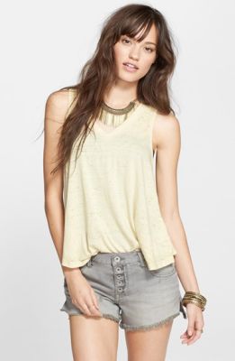 'Breezy' Seam Detail Slub Knit Tank
