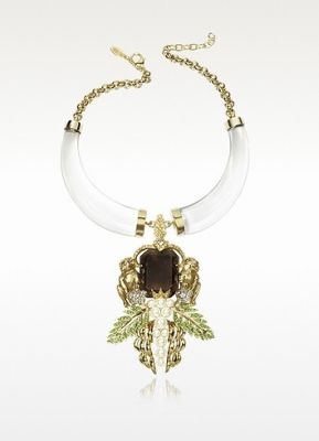 Bronze and Plexiglass Monkey Necklace