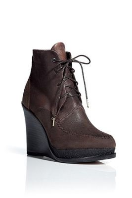 Bronze wedge booties