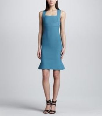 Brooks Scuba-Knit Racerback Dress, Turquoise