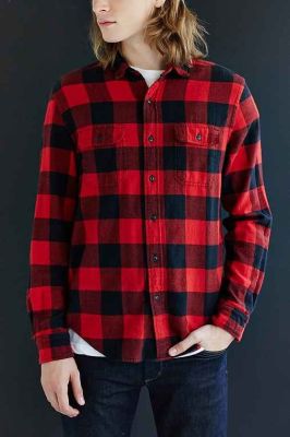 Buffalo Plaid Flannel Button-Down Shirt