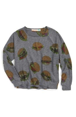 Burger Print Raglan Sleeve Top