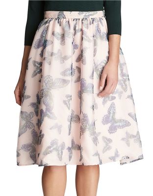 Butterfly Print Organza Skirt