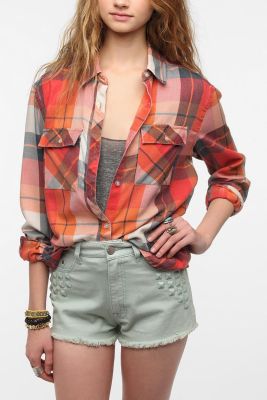 byCORPUS Burnout Plaid Shirt