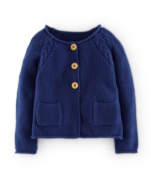 Cable Cardigan (Soft Navy)