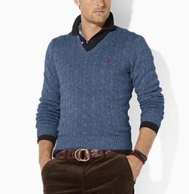 Cable V-Neck Sweater