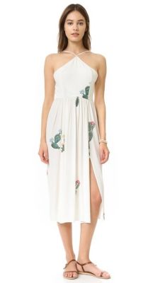Cactus Flower Back Tie Dress