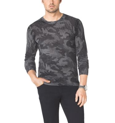 Camo Print Knit Sweater