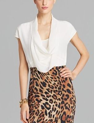 Cap Sleeve Cowlneck Blouse