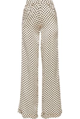 Capote polka-dot silk-charmeuse wide-leg pants