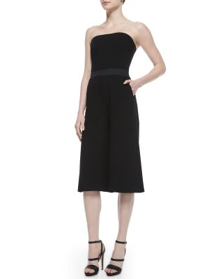 Cardinale Strapless Culotte Jumpsuit, Black