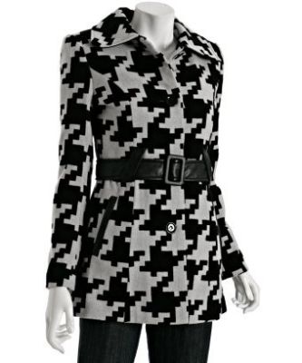 Carso Houndstooth Belted Coat