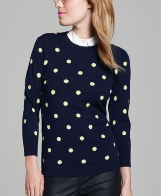 Cashmere Polka Dot Pullover Sweater