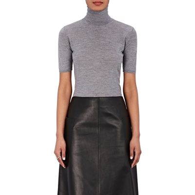 Cashmere-Silk Short-Sleeve Sweater
