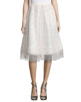 Catrina Embellished A-Line Skirt, Cream