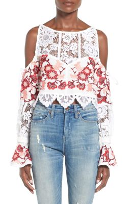'Cecelia' Cold Shoulder Crop Top